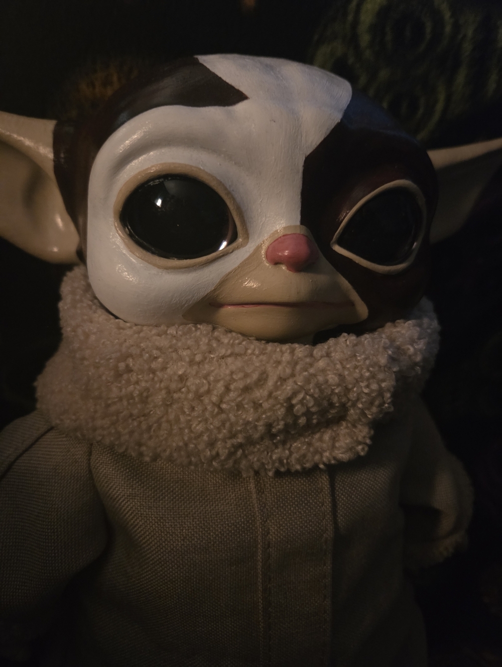 Hand Painted Gizmo/yoda Styled Doll
